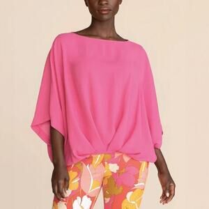 Trina Turk Coralline Pink Oversized Dolman Top Size S